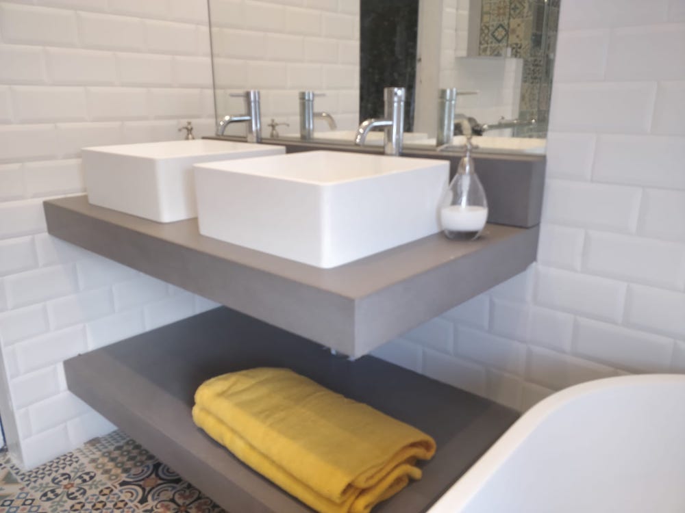 concrete floating bathroom vanity shelves 
